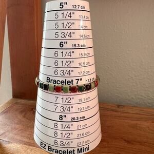 Vintage Multi-Color Gold Tone Square Tile 7‎ inch Bracelet